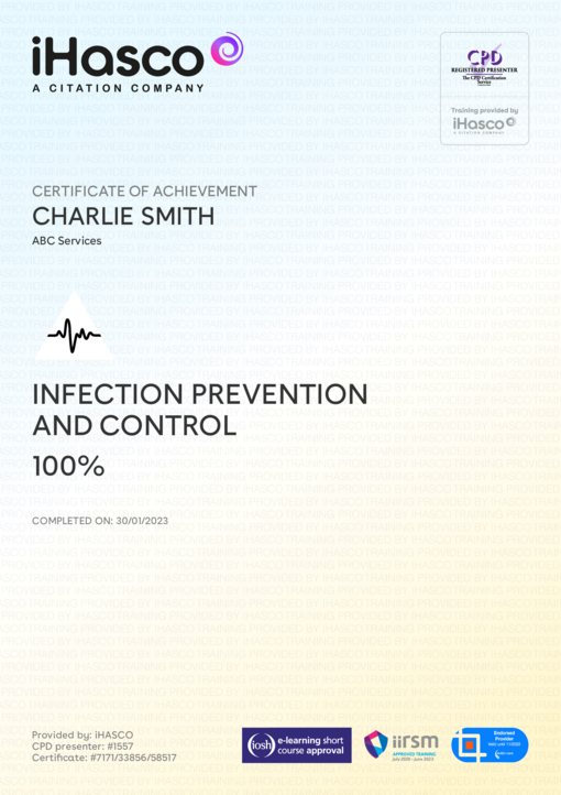 Online Infection Prevention Control Training iHASCO